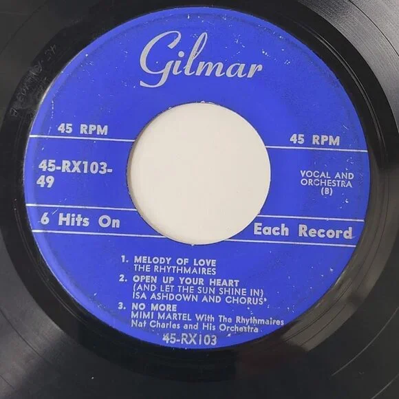 Gilmar Various Artist 6 Hits on Each Record 45 RPM RX103 Rhythmaires Mimi Martel - Picture 3 of 5